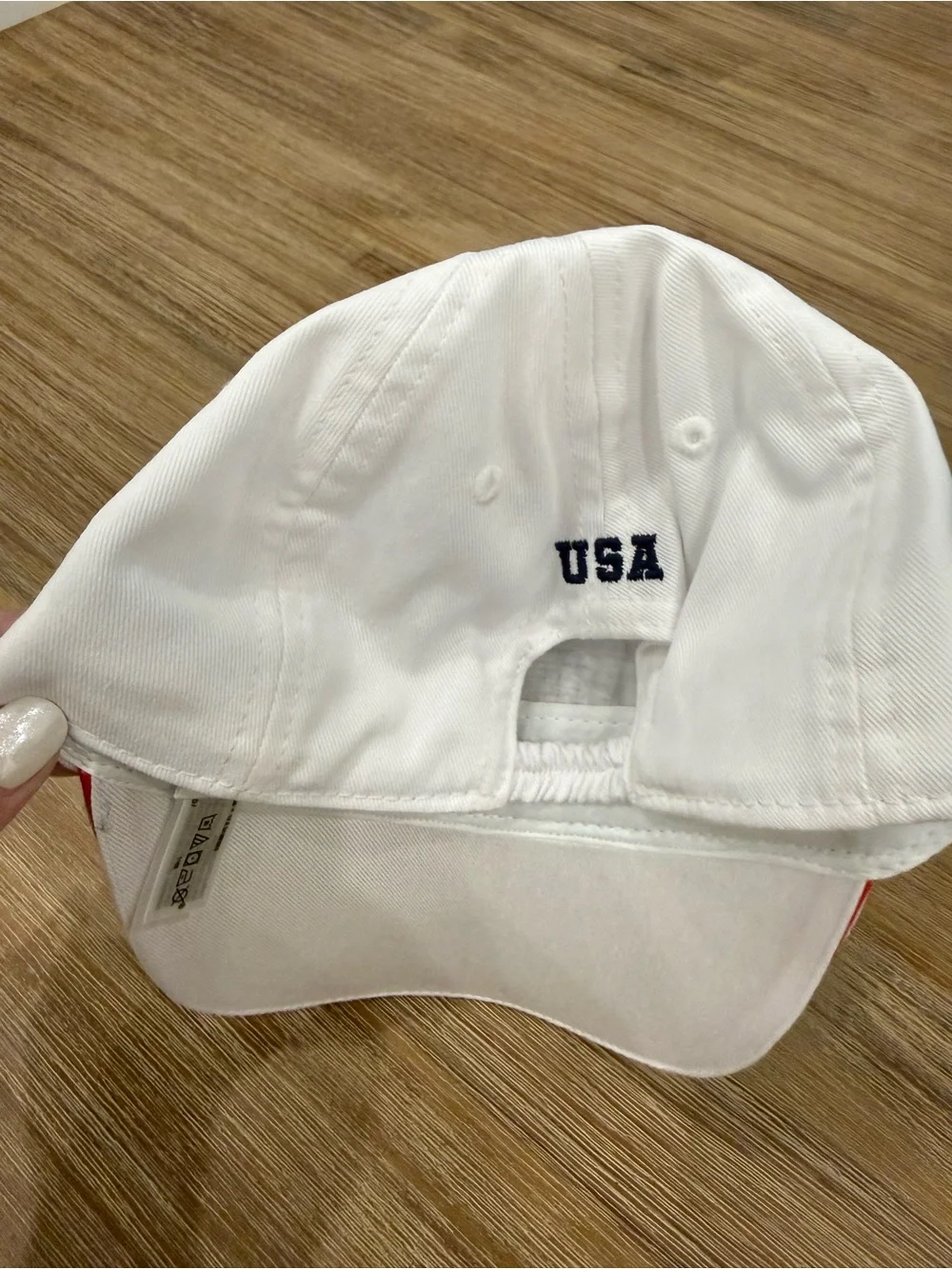 New Janie and Jack white Baseball Cap Embroidered American Flag baby toddler